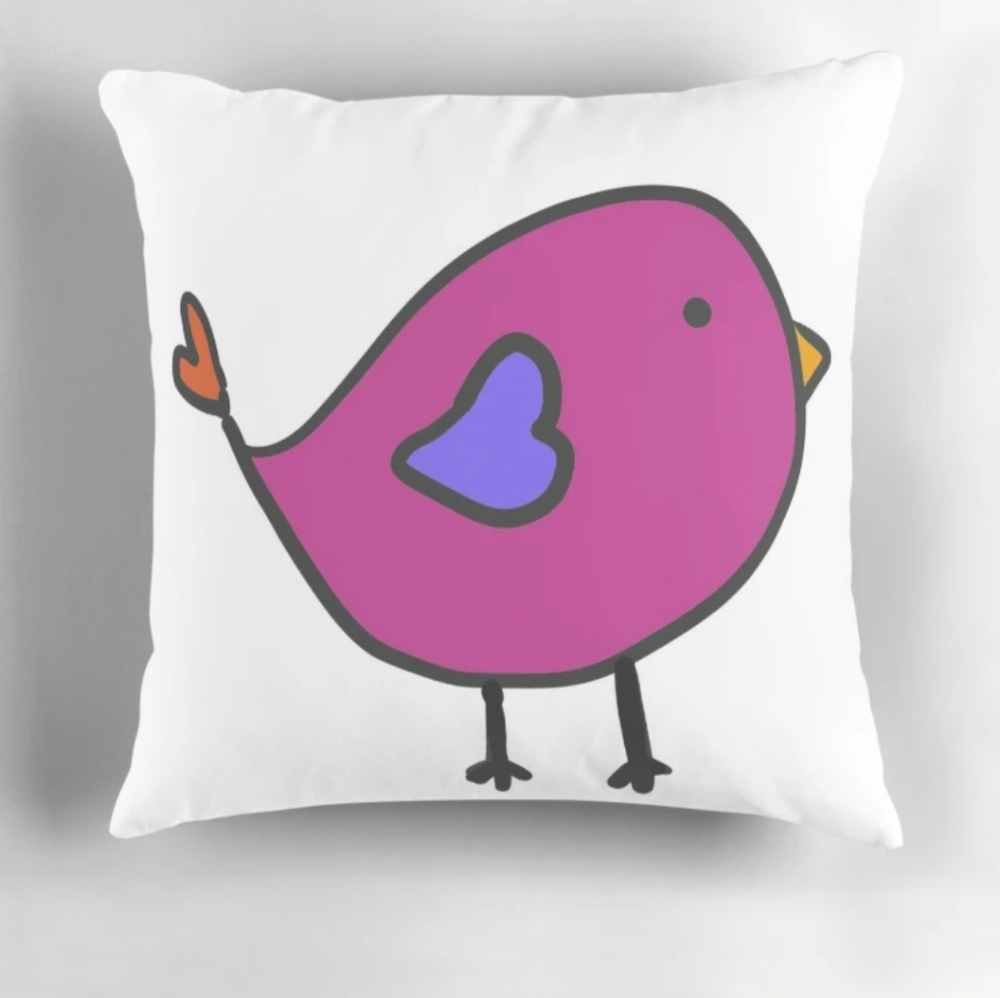 LoveBird Pillow Case  + Insert - Picture 3 of 3